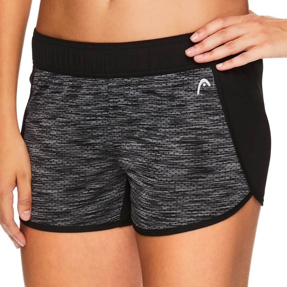 Brand New Head Black and Gray Women's Athletic Workout Shorts Size Large